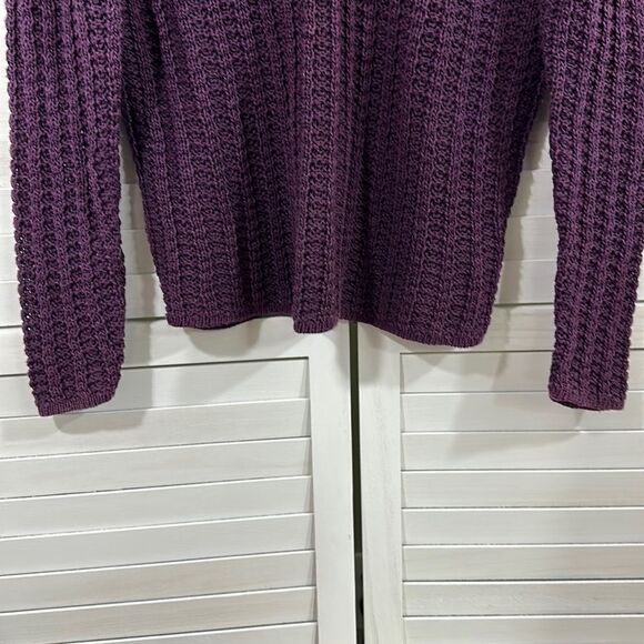 Eddie Bauer Sweater SP Linen Blend Burgundy - Picture 6 of 12
